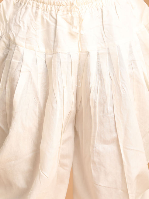 Vastramay Men's Mint Green Mirror Kurta Dhoti Set